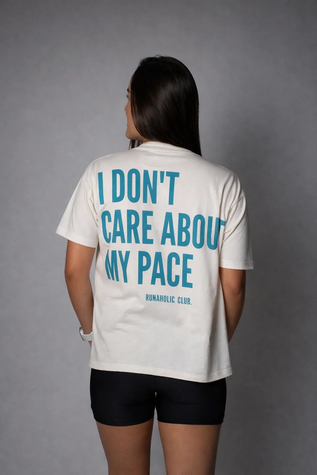 Camiseta "I Don't Care About My Pace" Off White